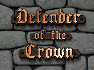 Defender of the Crown title screen for Amiga